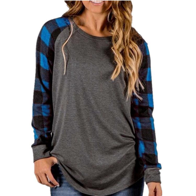 Buffalo Check Raglan Tunic-Length Tee - THEONE APPAREL